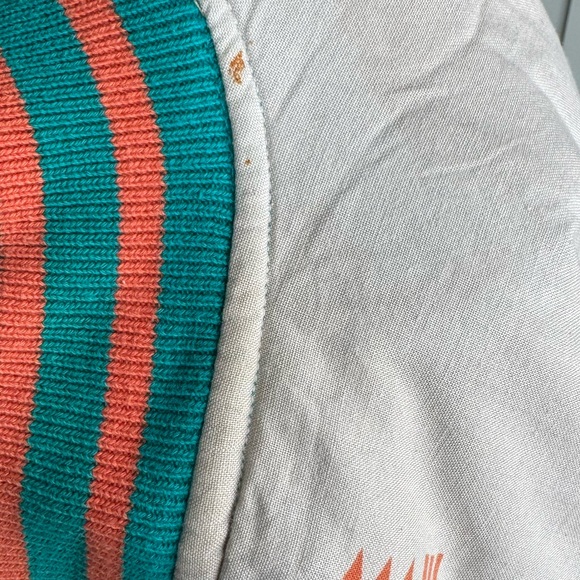 Miami Dolphins NFL Vtg Throwback Collection Mirage Bomber Jacket (L fits M) - Picture 11 of 11